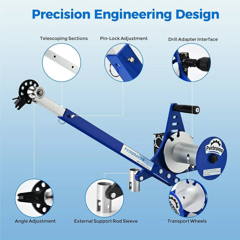 Precision engineering design of Heavy Duty Handheld Cable Puller And Drill Powered Wire Tugger with telescoping boom and adjustments.