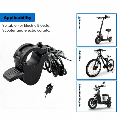 Thumb Throttle For E Bikes And Scooters With 3 Pin SM Plug 12V To 72V Range Left Or Right Speed Accelerator Fits 22mm Handlebars Smooth Responsive Acceleration For City Cruising And Off Road Adventures