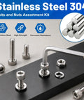Top Shelf Heavy Duty 960 Piece M3 Hex Socket Head Cap Screw Assortment Kit With Hex Nuts And Flat Washers 304 Stainless Steel tools.