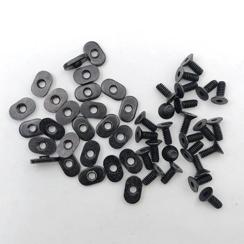 25 Piece 1/4-20 Black T Nut And Bolt Hardware Set for T-Slot Track centered on white background