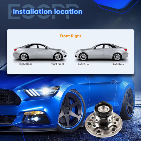 Replacement Wheel Bearing Hub Assembly 515109 Front Right 6 Lug with ABS Sensor shown for installation location