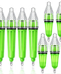 8 Pack Underwater Fishing Lights Green LED Deep Drop Night Fishing Set 360 Degree Bait Lure Attractant Waterproof For Saltwater Lake River Sea Includes 4 Large 6.7 Inch And 4 Small 4.7 Inch Lights AA Battery Powered