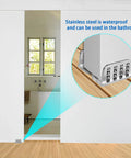 Four Pack Barn Door Floor Guide Bearings With Adjustable Bottom Rollers, Durable Steel Frame For Sliding Doors in bathroom