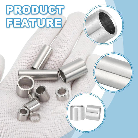 Six Piece Stainless Steel Spacers Set Built To Last, 10mm ID, 12mm OD, 10mm Thick, 304 Stainless Steel Unthreaded Round Bushings, Screw Standoff Spacers For 3/8 Inch Bolts And M10 Fasteners on display