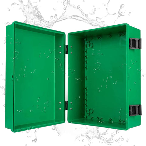 Beefy Outdoor Junction Box Waterproof IP65 Enclosure With Hinged Green Panel Cover Extra Large ABS Plastic Weatherproof Electrical Box
