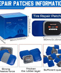40 Piece Heavy Duty Tire Patch Kit With Rubber Patches For Cars Trucks Buses And More Radial Repair Patches 2.56 By 3.15 Inch