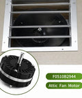 Attic Fan Replacement Motor Kit For Lomanco 2000 Power Vent Black Replaces F0510B2944 And F0510B2497 with fan grill
