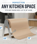 Heavy Duty Steel Butcher And Kraft Paper Roll Dispenser With Razor Sharp Cutter Blade Built For Kitchen Wrapping And Craft Room Jobs That Hits Different Every Use Top Shelf Quality You Will Dig Smooth Cuts Guaranteed, 18-inch wide holder.