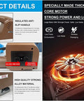 Heavy Duty Electric Strapping Machine For Pp Pet Plastic Bands close-up of automatic tensioner with ergonomic handle and welding settings.