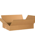 Flat Corrugated Boxes 24x16x4 Inch Pack of 25 open view showing sturdy kraft material for shipping, moving, and storage.