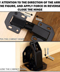 Installation view of 30 Pack Hidden Cabinet Hinges For Frameless Kitchen Cabinets, 110 Degree Surface Mount Concealed Hinges, Heavy Duty, No Pre-Drilled, Universal Fit For Overlay, Half Overlay And Inset Doors, Black.