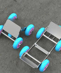 Heavy Duty Vehicle Moving Dolly No Slip Rubber Steel Pro Car Mover Skate For Garage Transport Polycarbonate Wheel Casters Motorcycle Shifting Built Rock Solid Reliable Gear For Mechanics And Drivers Nailing The Job In Shop, steel dolly with blue polycarbonate wheels