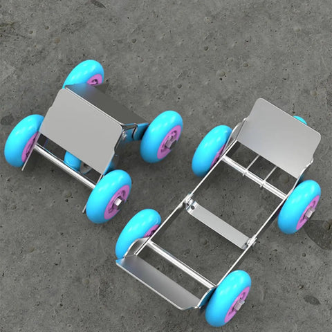 Heavy Duty Vehicle Moving Dolly No Slip Rubber Steel Pro Car Mover Skate For Garage Transport Polycarbonate Wheel Casters Motorcycle Shifting Built Rock Solid Reliable Gear For Mechanics And Drivers Nailing The Job In Shop, steel dolly with blue polycarbonate wheels