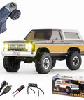 Two In One 1/24 Scale RC Crawler Chevy K5 Blazer Licensed Off Road 4x4 with LED Lights Brown, 2 Speed Switch mini truck with box