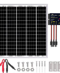 50W 24V Solar Panel Kit With 10A PWM Controller Waterproof Outdoor Battery Charger For RVs Cars Boats Marine Or Tractor Camping
