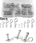 Assorted Cotter Pin And R-Pin Kit Set In 10 Sizes With Locking Split Clips for Trailer Hitches Lawn Mower and Automotive Projects