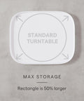 Rectangle Lazy Susan Turntable for Cabinets and Pantries, 360 Degree Spin Kitchen Organizer, Non Slip, White Speckled BPA Free