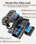 Dead Simple Keyless Entry Door Lock With Knob Set In Classic Oil Rubbed Bronze showcasing sturdy zinc alloy construction and electronic components.
