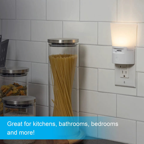 Ultrabrite Dimmable Sconce LED Night Light Plug In With Dusk To Dawn Sensor, Adjustable Brightness 0 To 100 Lumens, No Bulb To Replace, Energy Efficient, White, Ideal For Bedroom Bathroom Hallway Nursery, 1 Pack