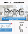 Classic Crystal Door Knobs Three Pack Keyed Alike Privacy Lockset dimensions and installation guide