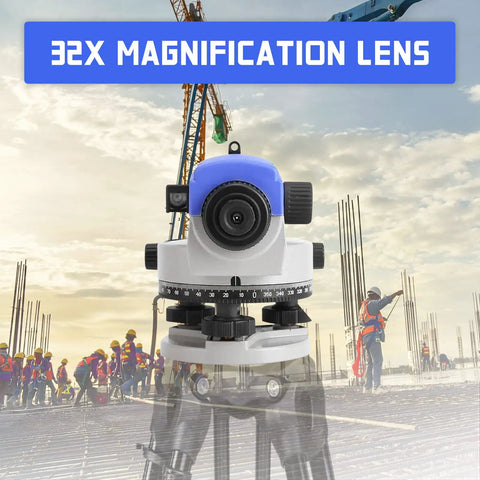 32X Optical Auto Level for Transit Survey With 360 Degree Rotary Dials in construction setting