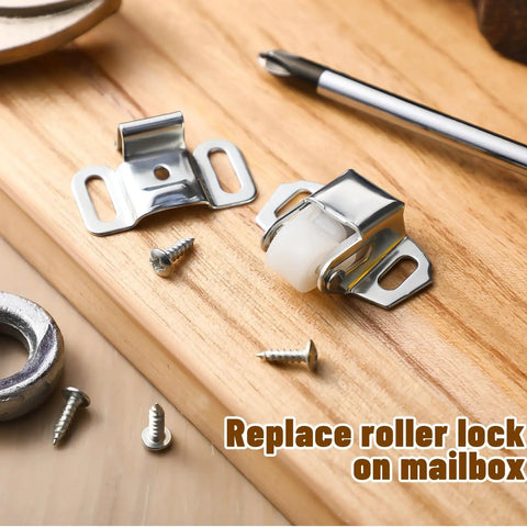 Mailbox Replacement Roller Catch Latch Kit With Screws Hardware DIY Friendly Easy Install Durable Roller Wheel Spring Door Catch. 