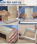 Box Joint Router Jig Kit For Table Saws And Router Tables With Brass Indexing Keys In 1/4, 3/8, And 1/2 Inch Sizes, Locking Knobs