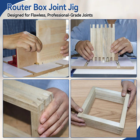 Box Joint Router Jig Kit For Table Saws And Router Tables With Brass Indexing Keys In 1/4, 3/8, And 1/2 Inch Sizes, Locking Knobs