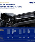 Dashboard view showing HVAC system compatible with Chevrolet, Buick, Cadillac models, labeled Smart Airflow Precise Temperature.