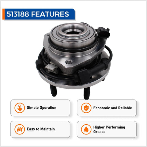 MACEL 513188 front wheel hub bearing assembly with ABS