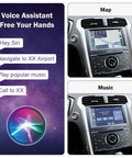 Wireless CarPlay And Android Auto Retrofit Kit Decoder For Ford 2013 2015 With Sync2 8 Inch LCD Screen showing maps and music