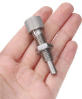 2 Pack M10x1.5 Stainless Steel Spring Plungers With 6mm Pin Dia Lockout Type Retractable Quick Release Pin in hand