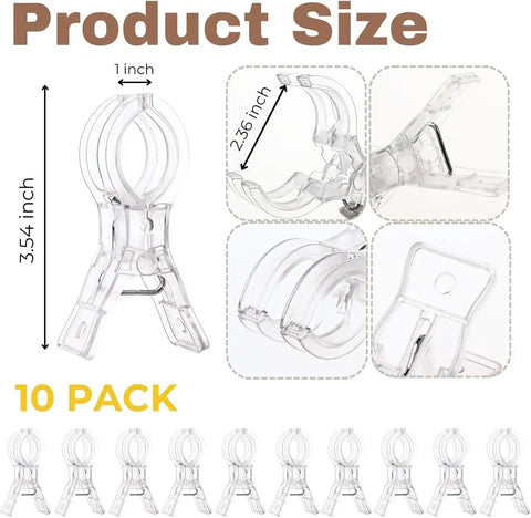 Ultimate Balloon Arch Kit with 10 clear 3.54-inch spring clips and 50 transparent long bands