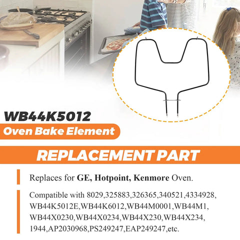 Oven Bake Element Replacement WB44K5012 For GE Hotpoint Kenmore Ranges Fits 325883 340521 8029 9119504190 9114638812 And More