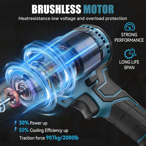 Brushless Cordless Rivet Gun motor with heat resistance features, showcasing strong performance and long lifespan.