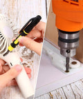 User fixing a hand fan and drilling with the Real Deal Four Piece Mini Pen Screwdriver Kit Featuring Versatile Four In One Double End Bits For Phillips And Flathead Jobs Great For Tight Spaces And On The Fly Fixes.