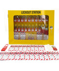 Heavy Duty Lockout Tagout Station Kit With Four Hasps Forty Tags Twenty Locks Numbered 1 To 20 Big Metal Station For Industrial Safety And LOTO On The Job Site Perfect For Construction And Maintenance Crews