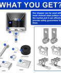 Components of Trolley Roller Wheels For Unistrut Strut Channel Positioning Limit Kit 1-5-8 Inch shown with limit washers and gaskets.