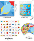 Origami Kit For Kids Ages Five To Twelve With Guiding Book 98 Double Sided Sheets And 47 Pattern Designs 14 By 14 Cm Paper