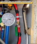 UHARBOUR manometer gas pressure tester gauge 0-35 in WC, 1/8 in NPT fitting, 40 in hose