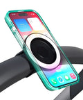 Stroller Phone Holder With MagSafe Handlebar Mount For On The Go, 20 N52 Magnets, holding phone on stroller handlebar.