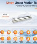 Top Tier 12mm X 100mm Linear Motion Rods Shaft Guide Set With Smooth Chrome Finish for stable moving parts, 2 pcs visible.