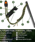 4 Pack Ferro Rod Fire Starter Kit With Paracord Handle Flint And Steel 6 In 1 Survival Tool showing components and uses