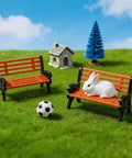 Two Pack 1 To 30 Scale Miniature Park Benches, In Classic Brown And Black Painted Finish, Realistic Tiny Garden Seats For Dollhouses