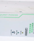 Quint PS 24V DC Power Supply, 10A Output, 1AC Input, Plug In Screw Connection, DIN Rail Mount, Selectable Fuse Breaking (SFB) Tech, High Efficiency Industrial PSU, 9x9x7 in, 4 lb, Used Like New front view