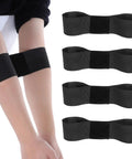 Swing Correcting Arm Band 4 Pack Elastic Golf Swing Trainer on arms, black nylon bands for right and left-handed players