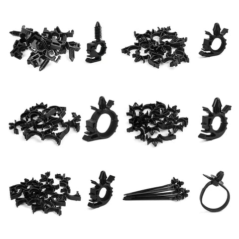 Heavy Duty Nylon Wire Harness Routing Clip Kit 60 Piece Universal Wire Loom Clips for Vehicle Wiring Compatible with Honda GM Mazda