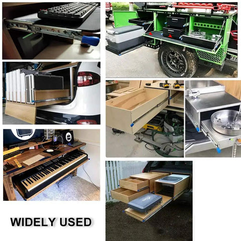 Heavy Duty Metal Drawer Slides Full Extension Cabinet Runners With Lock Silent And Stable 400mm in various applications