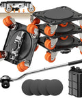 Awesome Heavy Duty Furniture Movers Dolly Set With Auxiliary Lifter Crowbar Base And Anti-Slip Pads Supports Up To 2200 Lbs XL showcased with rollers and pads.