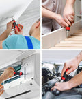 Ratcheting Screwdriver Set 13 In 1 All In One Multi Bit Tool used in various tasks including electronics and cabinetry work.